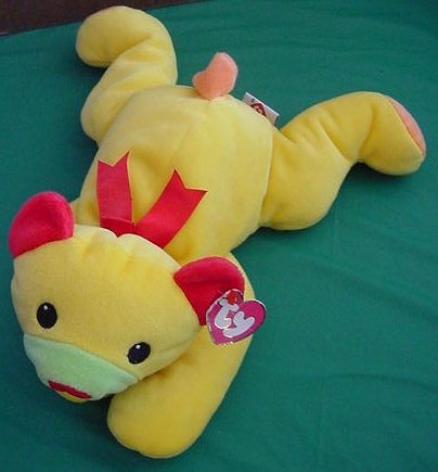 Ty Huggy Bear Yellow Pillow Squishy Stuffed Plush 14"
