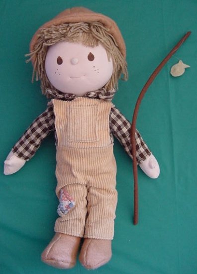 Applause Woodrow Fisherman Boy 1982 Stuffed Plush 13"