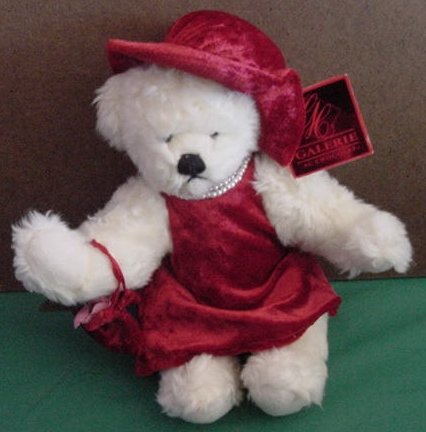 Galerie Pretty Lady Bear Red Dress Stuffed Plush 9" Tag