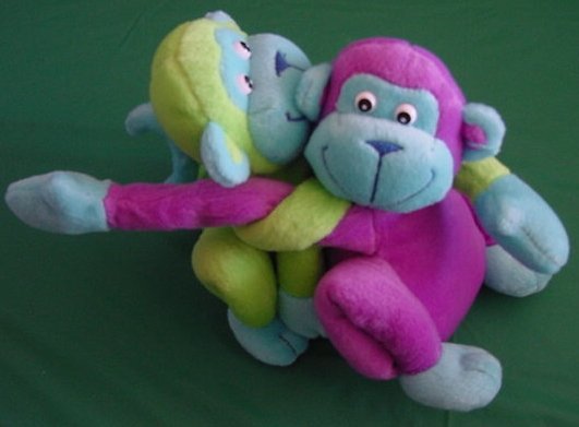 GMA Best Friends Monkeys Tie Together Stuffed Plush 7"