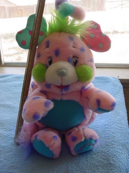 Popples Polka Dottie Stuffed Plush 12" 2001 TCFC Pink