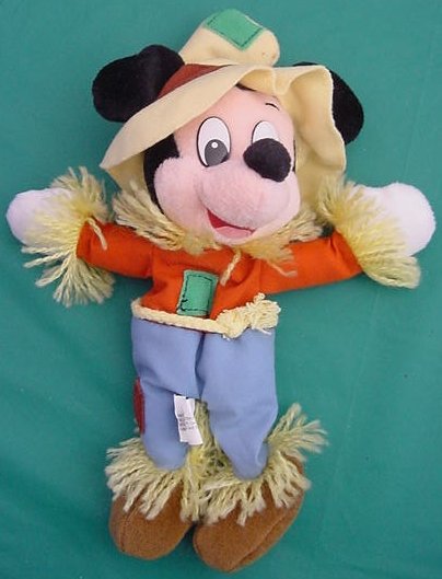 Mickey Mouse Scarecrow Disney Resorts Beanie Plush 8"