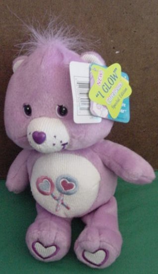 Care Bears Lil Glows Share Bear Beanie Plush 8" 2004