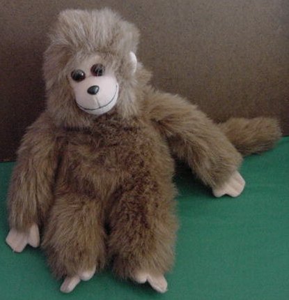 Ty Velcro Hands Fuzzy Brown Monkey 1993 Stuffed Plush