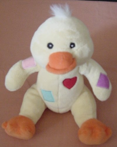 Baby Connection Rattle Duck Yellow Heart Stuffed Plush