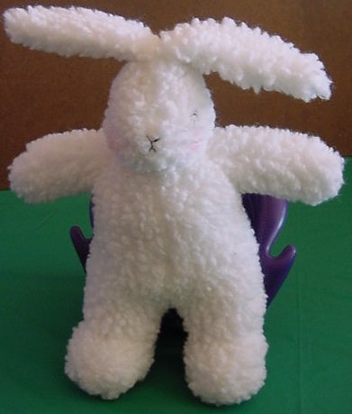 Mud Pie White Wooly Bunny Rabbit Stuffed Plush 9"