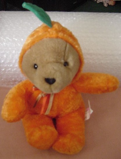 Fiesta Halloween Bear in Pumpkin Suit Stuffed Plush 10"
