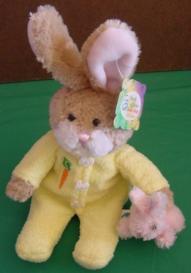 Plushland Nibbles Bunny Pajamas Plush Beanie 8" Tag