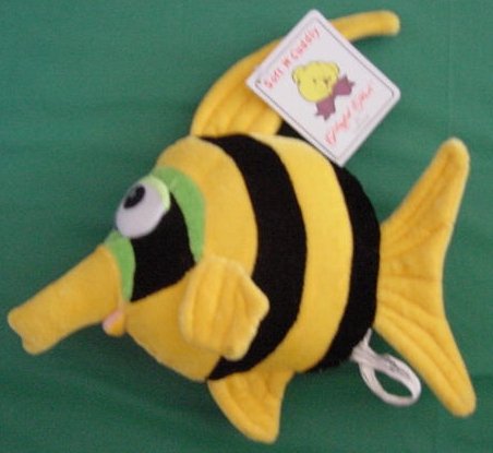 Chrisha Striped Yellow Stuffed Fish Playful Plush 8"