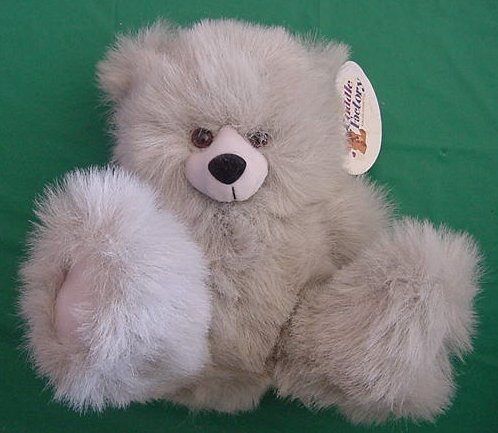 Cuddle Factory Gray Fuzzy Bear Stuffed Plush 8" Tag