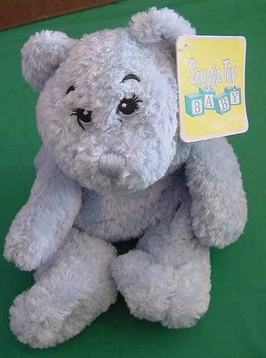 DGE Corp Blue Beanie Bear Stuffed Plush Snuggle Toy 10"