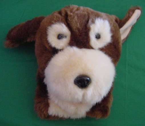 Pepper Puppet Hand Brown Cream Dog Stuffed Plush 8"