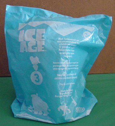 Burger King Ice Age Scrat in Bag 2002 20th Century Fox