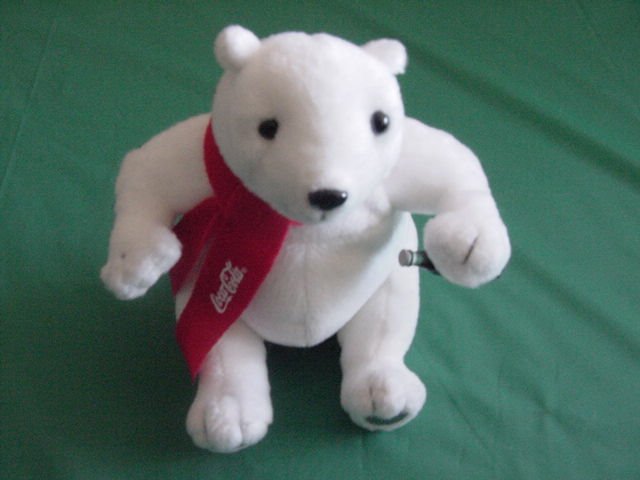 Coca Cola Bottle Polar White Bear Stuffed Plush 7.5"