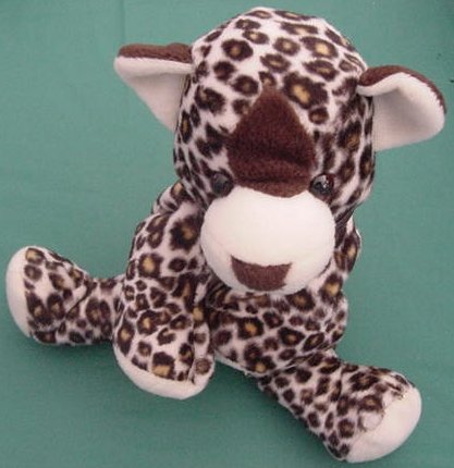 Animal Alley Leopard Cat Floppy Beanie Stuffed Plush 8"
