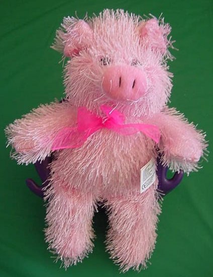 Kuddle Me Toys Pink Pig Stringy Stuffed Plush 9"