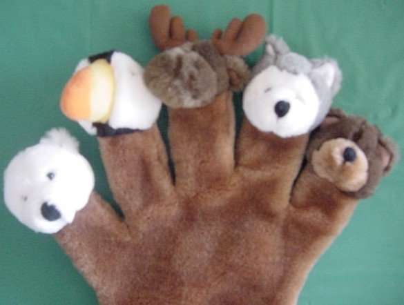 Arctic Circle Glove Plush Puppet Puffin Wolf Moose Bear