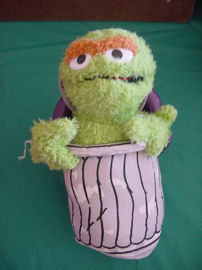 Oscar The Grouch TrashCan Monster Stuffed Plush TLC