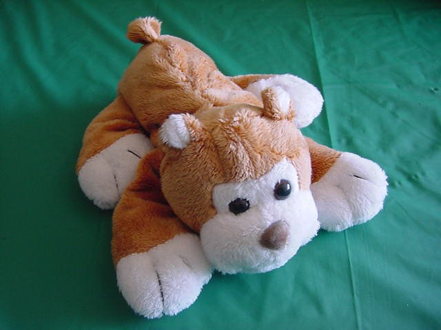 King Plush Brown White Dog Puppy Beanie Plush 7"