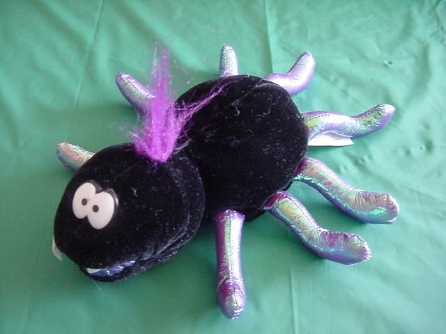 Shanghai Toys Black Spider Beanie Stuffed Plush 6" Halloween