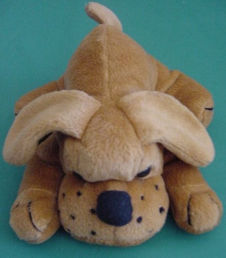 Everglow Brown Puppy Dog Beanie Stuffed Plush 6"