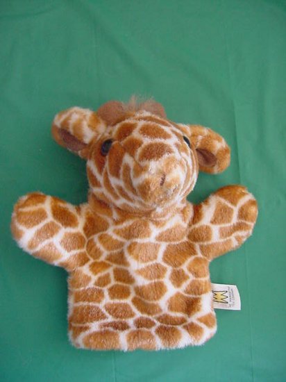Manhattan Toy Cute Giraffe Stuffed Plush Hand Puppet 8"
