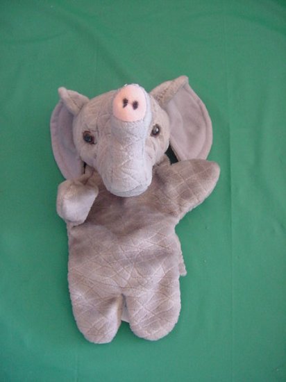 Pier One Imports Elephant Hand Puppet Plush 7"