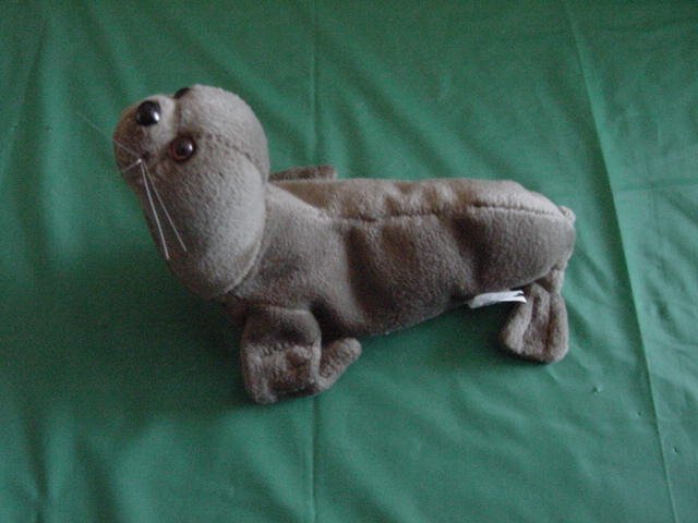 K&M International Gray Seal Beanie Stuffed Plush 6"