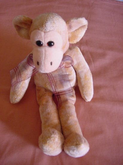 Cute Soft Monkey No Tail Floppy Beanie Stuffed Plush 8"