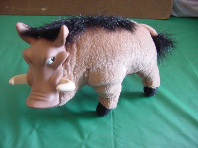 Lion King Pumba Warthog Hard Face Stuffed Plush Disney
