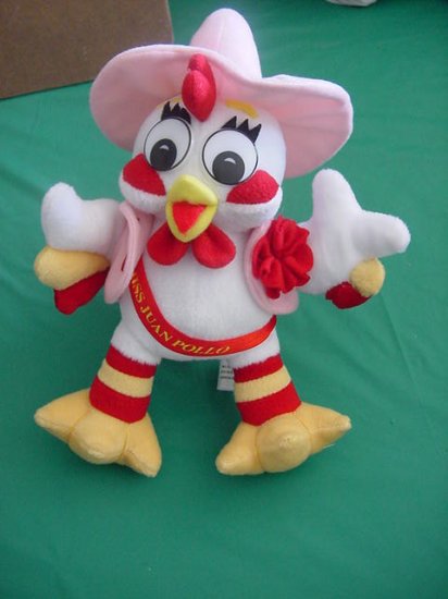Miss Juan Pollo White Chicken? Rooster Stuffed Plush