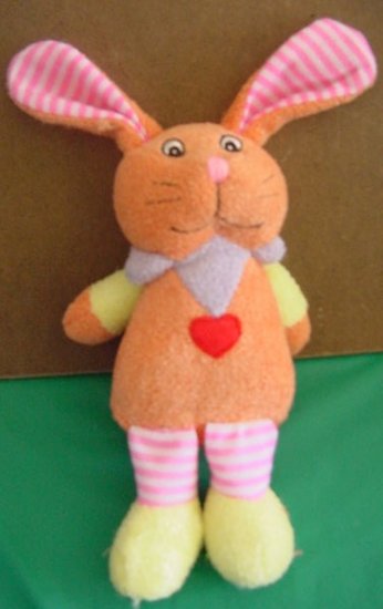 Dog Toy Squeaker Funny Orange Rabbit Stuffed Plush