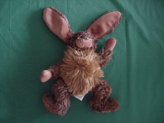Fiesta Brown Bunny Stuffed Plush Beanie Hairy Chest 6"