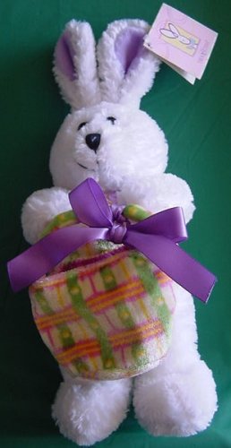 Easter White Bunny with Basket Stuffed Plush 7" Galerie