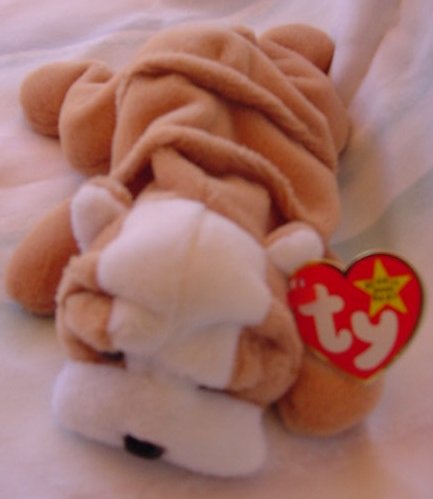 TY Beanie Baby Wrinkles Bulldog Stuffed Plush Tag Dog