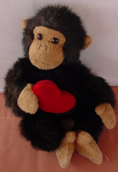 Russ Berrie Target Monkey Red Heart Stuffed Plush 7"
