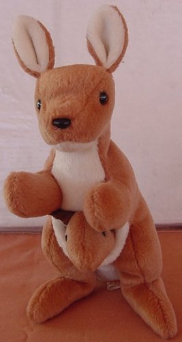 TY Beanie Baby Pouch Kangaroo Stuffed Plush No tag