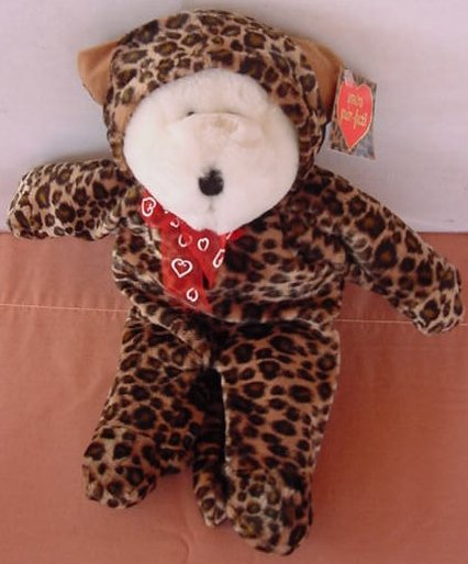 GAC Galerie Bear in Leopard Outfit Stuffed Plush 11"