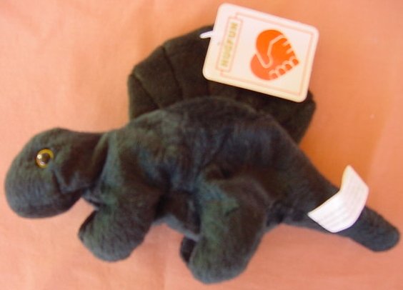 Hugfun Green Dinosaur Beanie Stuffed Plush Tag 8"