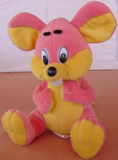 Kuddle Me Toys Pink & Yellow Mouse Stuffed Plush 7"