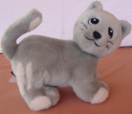 Lego Gray White Stripes Kitty Cat Stuffed Plush 6" Cute