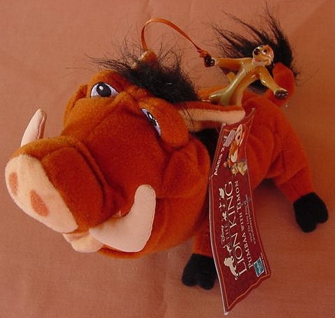 Lion King Pumba & Riding Timon Stuffed Plush 7" Tag