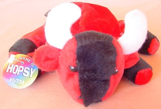 OTC Red Bull Beanie Stuffed Plush Hopsy Tag 6" Cute