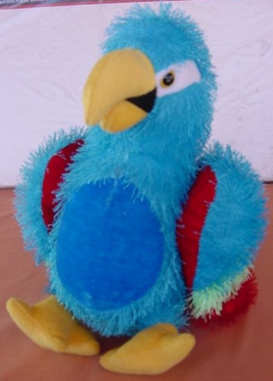 Plush Appeal Blue Parrot Bird Stuffed Plush 9" Stringy