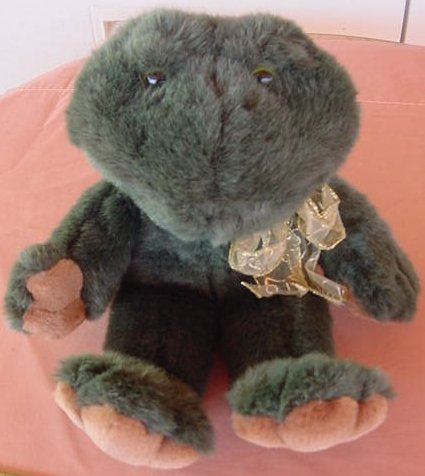 Boyds Croaking Sound Green Frog Stuffed Plush 13" 1997
