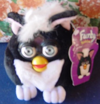 Furby Buddies Black White Beanie Stuffed Plush 4" Tag Good Joke