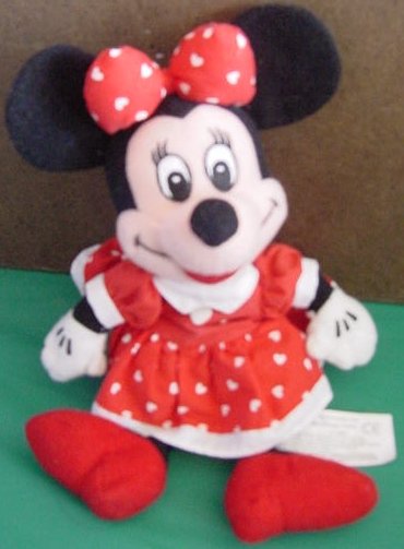 Minnie Mouse Red & White Heart Dress Beanie Plush