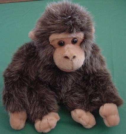 Fiesta Cute Fuzzy Gray Brown Monkey Stuffed Plush 6.5"