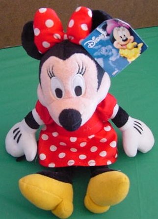 Disney Minnie Mouse Soft Red Dress Stuffed Plush 8" Tag