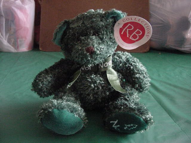Russ Berrie Green Noel Bear Stuffed Plush Target 6"